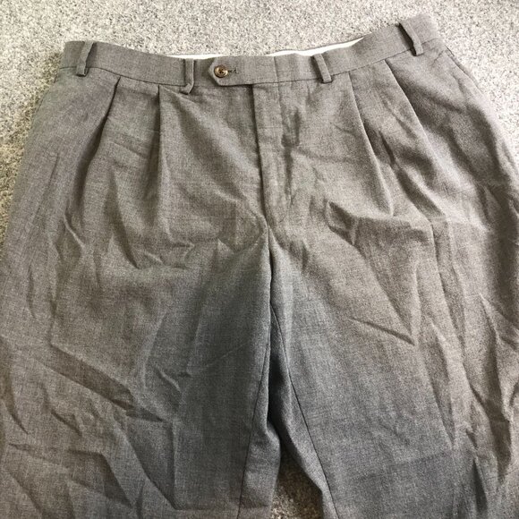 Lauren Ralph Lauren Pants Mens 36x29 Gray Pleated High Waist Y2K Wool Classic - Picture 2 of 12